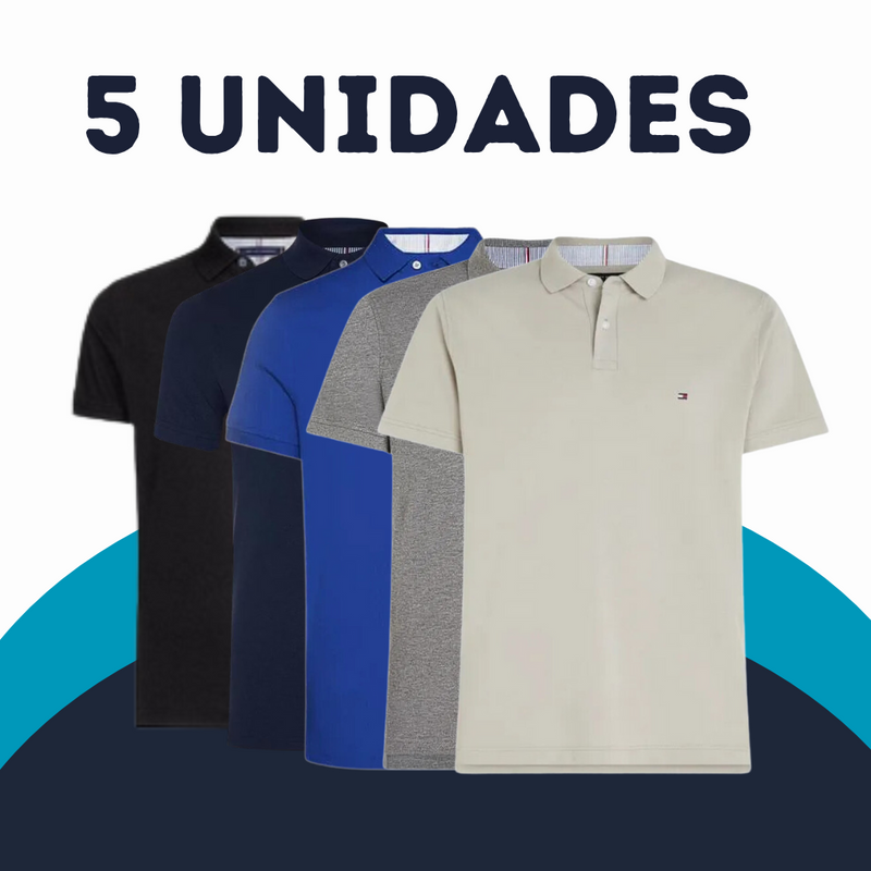 [COMPRE 1, GANHE 5] Kit 5 Camisas Polo Tommy – 80% OFF