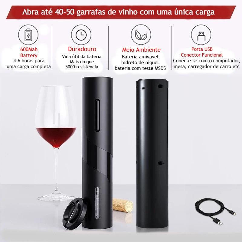 Abridor de vinho elétrico Warm House recarregável automático - Point Smart