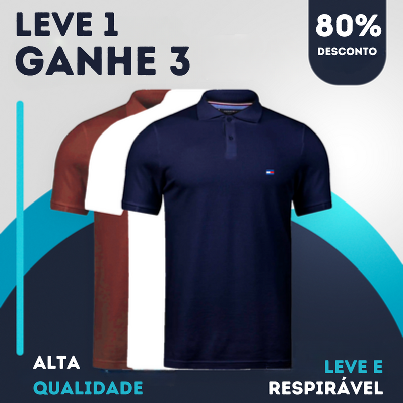 [COMPRE 1, GANHE 5] Kit 5 Camisas Polo Tommy – 80% OFF